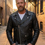 Full Throttle Rocker Leather Riding Jacket – Black