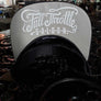 FTS Black flatbill snapback hat with white embroidery