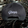FTS Black flatbill snapback hat with white embroidery