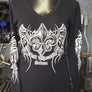 FTS Ladies Libertywear FT7292 - "Flying Fleur De Lis" Women's black long sleeve top with lazer cut back