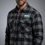 Full Throttle Heritage Road Patch Buffalo Plaid Flannel – Gray & Black