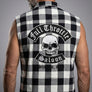 Full Throttle Rocker Sleeveless Buffalo Plaid Flannel – Black & White