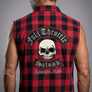 Full Throttle Rocker Sleeveless Buffalo Plaid Flannel – Red & Black