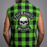 Full Throttle Rocker Sleeveless Buffalo Plaid Flannel – Green & Black