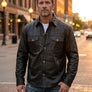 Full Throttle Rocker Leather Jacket – Black