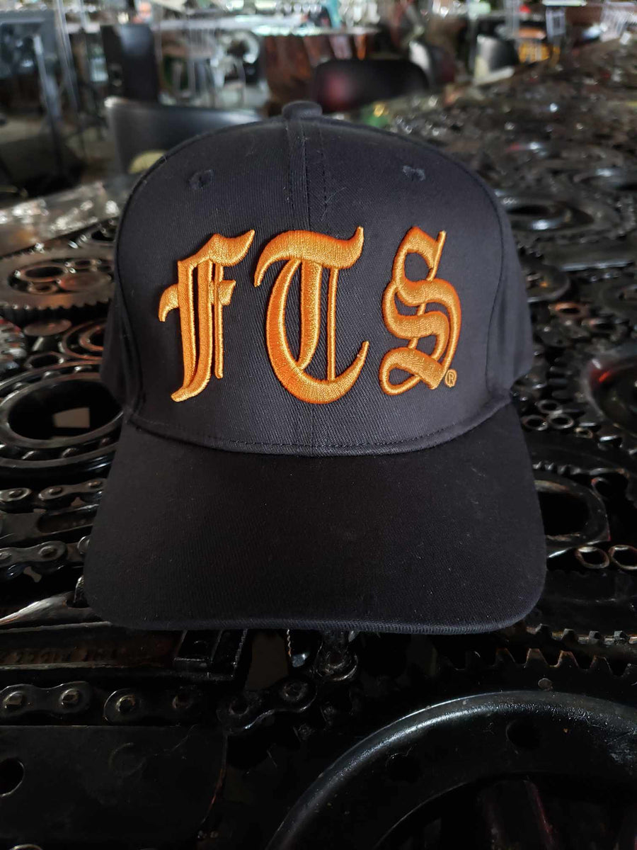 FTS Logo fitted hat - black with orange