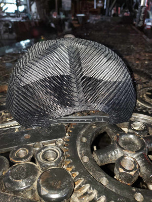 FTS Black and white flat billed trucker style cap