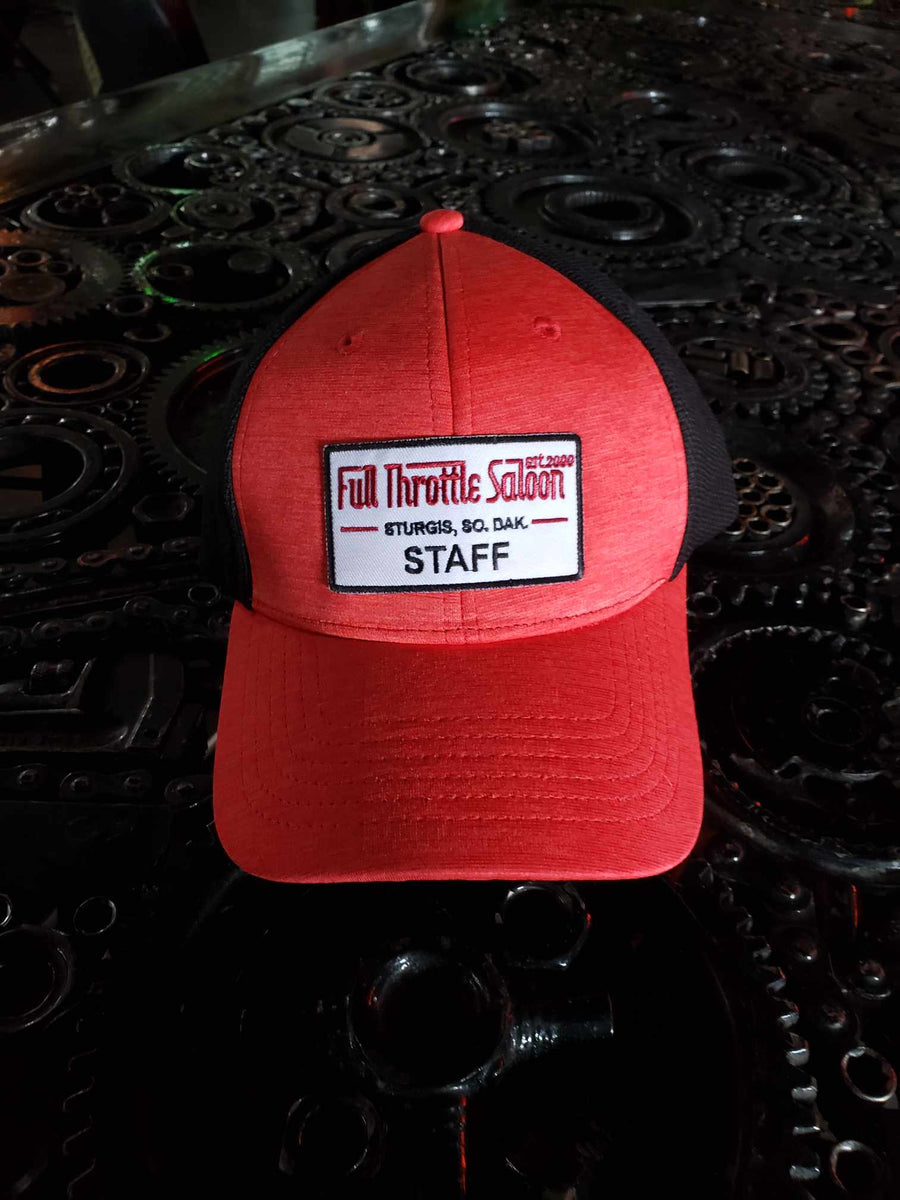 Full Throttle Saloon red and black adjustable "Staff" cap / hat