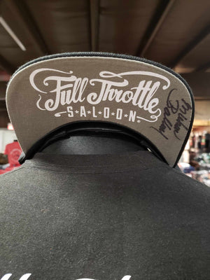 FTS Black flatbill snapback hat with white embroidery - Autographed by Michael Ballard