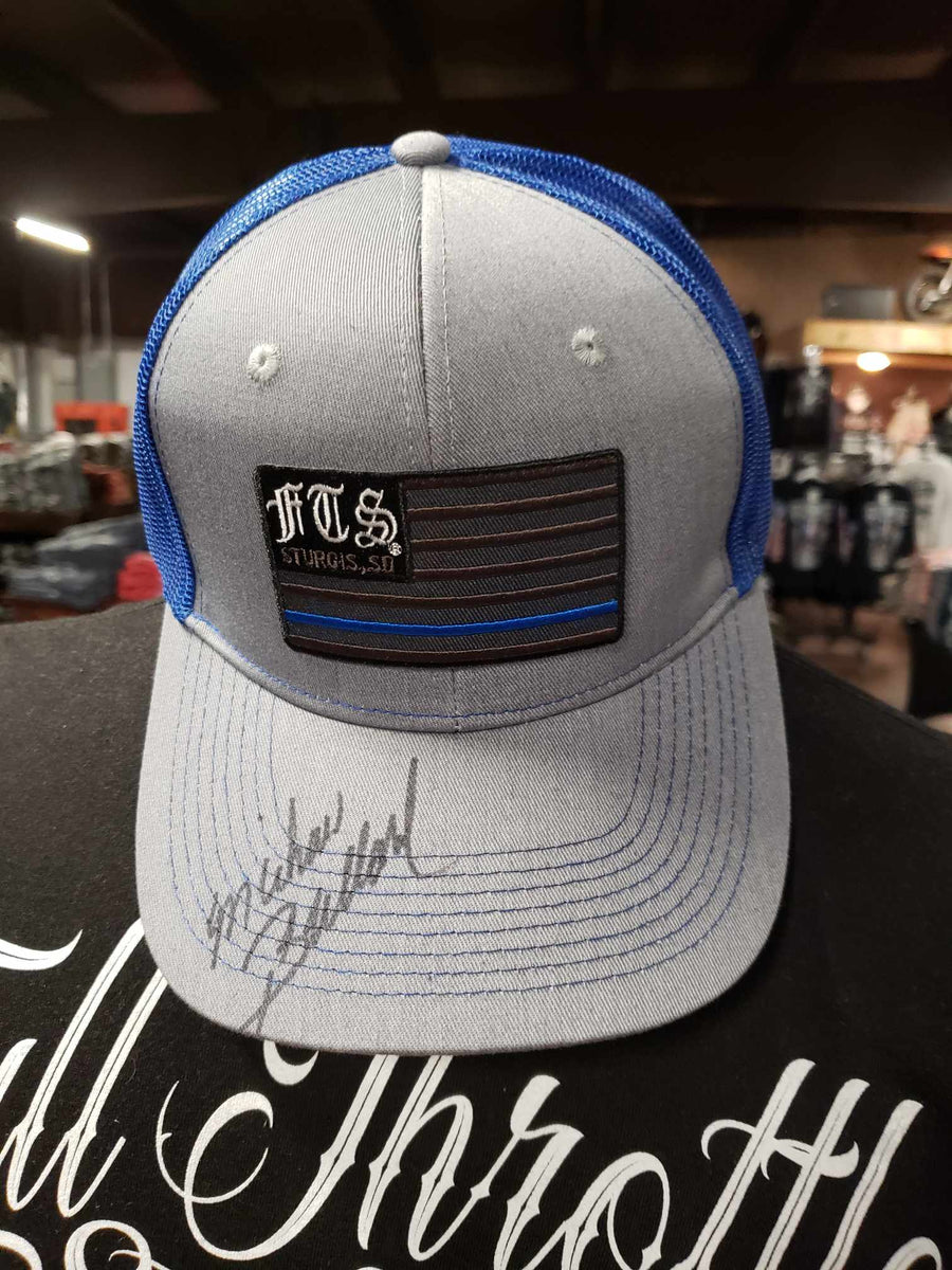 FTS Grey and Blue trucker cap - Autographed by Michael Ballard