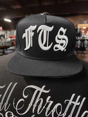 FTS Black flatbill snapback hat with white embroidery - Autographed by Michael Ballard