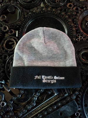 Beanie - FTS gray and black fold-over knit cap