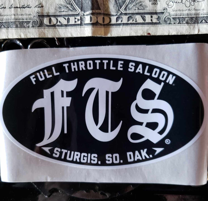 Sticker 12 - Full Throttle black with white oval sticker