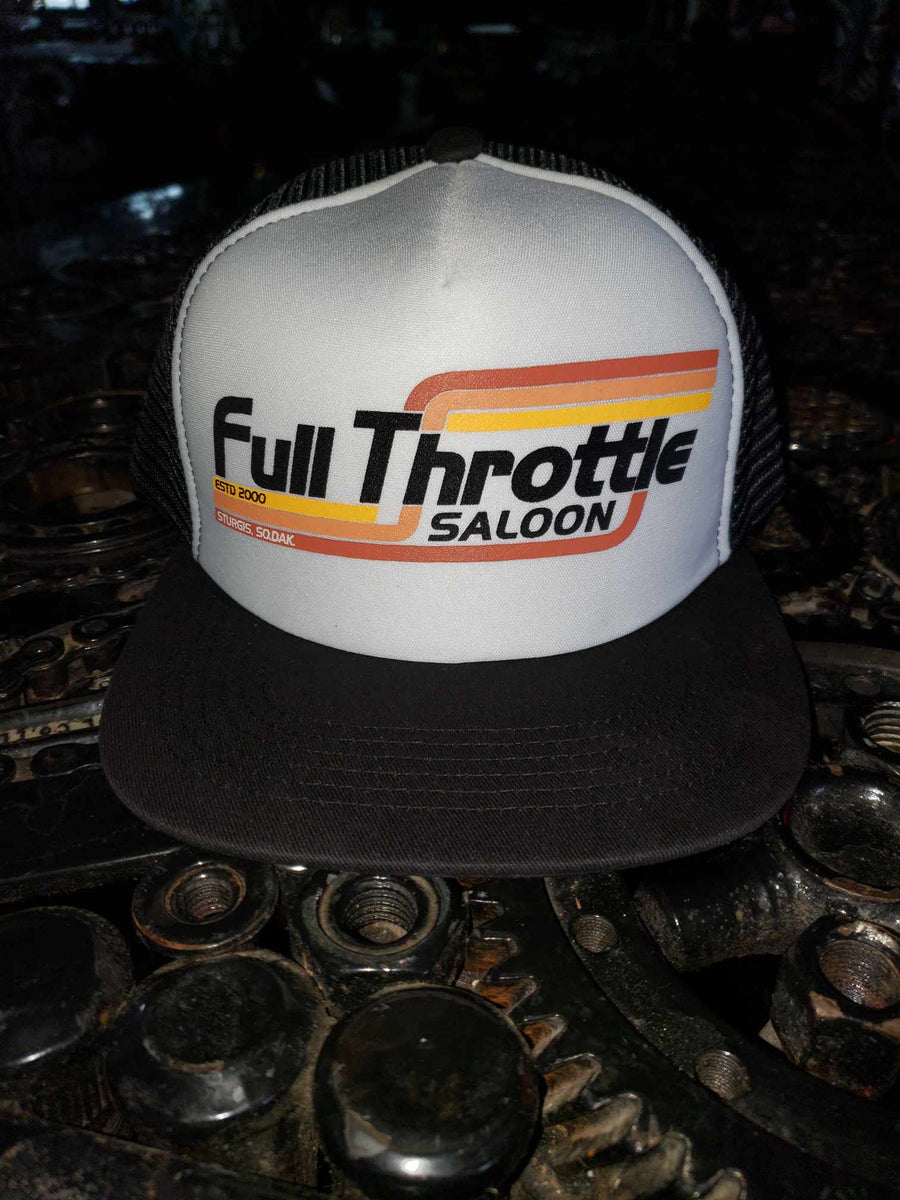 FTS Black and white flat billed trucker style cap