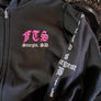 Pink white Rocker Zip Hoodie