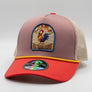 Full Throttle F-Caw-F Rooster Trucker Hat – Mauve, Red & Tan