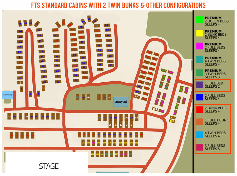 2026 Rally - Cabin Reservation - Bunk Beds & Other Options