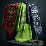 Full Throttle Rocker Premium Bandana – Red, Green & Navy