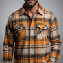 Full Throttle Rocker Plaid Flannel – Gold, Cream & Charcoal