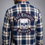 Full Throttle Rocker Plaid Flannel – Navy, Cream & Gray