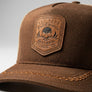 Full Throttle Rocker Patch Trucker Hat – Brown & Tan