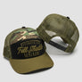 Full Throttle Camo Trucker Hat – Olive Green
