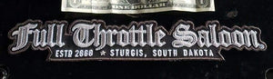 Patch 30 - Full Throttle Saloon 10" x 1 5/8", Black, Silver & White strip Patch