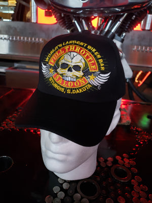 Cap - FTS black "Skull Wing" velcro back cap