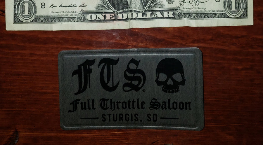 Patch 18 - Full Throttle Saloon 3.5 x 2.5 Gray pleather FTS patch